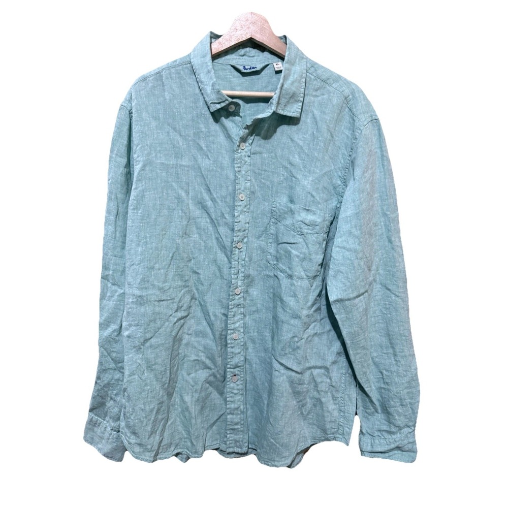 Boden Cutaway Collar Linen Shirt Light Green Size XL ( Unisex)‎ EUC